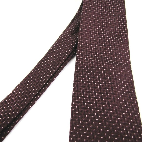 GIORGIO ARMANI Tie Maroon Heavy Woven Silk - Picture 6 of 6
